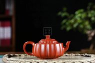 《菱花井欄》宜興紫砂壺工藝美術師手工大紅袍泡茶壺菱花井欄茶具