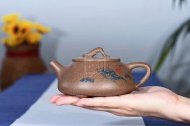 《蝦趣石瓢》宜興青段泥紫砂壺實力派名家全手工石瓢茶壺