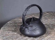 《石瓢提梁》宜興紫砂壺工藝美術師手工小容量功夫茶壺紫泥還原燒石瓢提梁