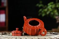 《菱花井欄》宜興紫砂壺工藝美術師手工大紅袍泡茶壺菱花井欄茶具