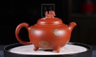 《獅韻》紫砂壺全手工茶壺老師小紅泥，絞泥（段泥、紫泥、綠泥等）壺