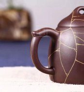 《金絲秦權》宜興紫砂壺工藝美術師手工紫泥泡茶壺秦權茶具