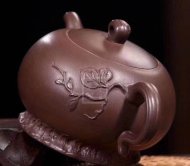 《葉下塘秋》宜興工藝美術師手工紫砂壺茶壺老師制紫泥