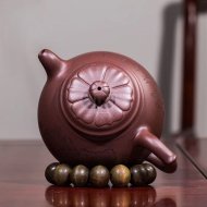 《半菊如意》宜興紫砂壺工藝美術師手工茶壺老師紫泥壺